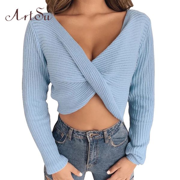 v-neck twist knot women knitted pullover white sweater long sleeve autumn winter female jumper cropped sweaters 2019, White;black
v-neck twist knot women knitted pullover white sweater long sleeve autumn winter female jumper cropped sweaters 2019, White;black