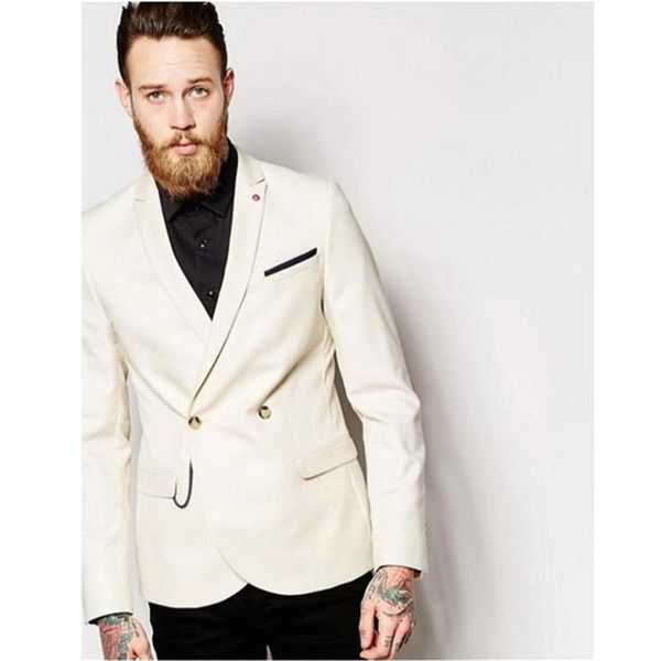 custom men suits sets elegant ivory jacket with black pants fashion groom man wedding party tuxedo (jacket+pants, White;black
custom men suits sets elegant ivory jacket with black pants fashion groom man wedding party tuxedo (jacket+pants, White;black
