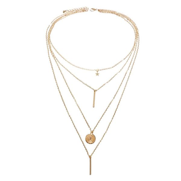women beach jewelry multi-layer chain star bar round pendant necklace jewelry, Silver
women beach jewelry multi-layer chain star bar round pendant necklace jewelry, Silver