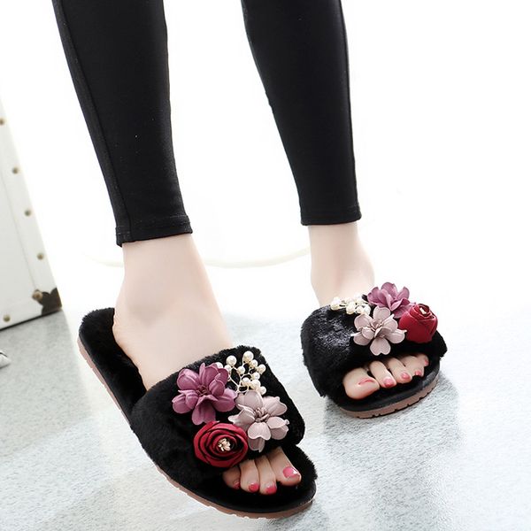 shoes women winter woman slipper slippers flat flower pantofle flock luxury slides fur flip flops soft 2019 massage designer, Black
shoes women winter woman slipper slippers flat flower pantofle flock luxury slides fur flip flops soft 2019 massage designer, Black