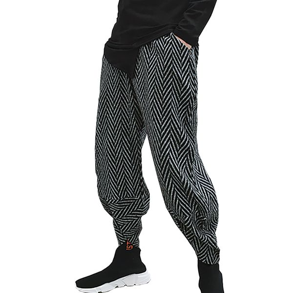 men's pants men autumn winter thick woolen stripe casual wide leg harem pant male japan kimono streetwear hip hop trouser joggers sweat, Black
men's pants men autumn winter thick woolen stripe casual wide leg harem pant male japan kimono streetwear hip hop trouser joggers sweat, Black
