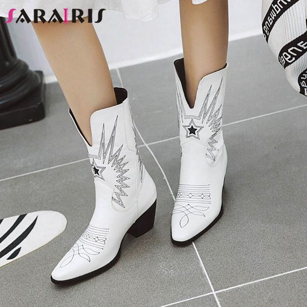 sarairis brand new lady high heel boots sewing high western boots women elegant pointed toe mid-calf shoes woman, Black
sarairis brand new lady high heel boots sewing high western boots women elegant pointed toe mid-calf shoes woman, Black