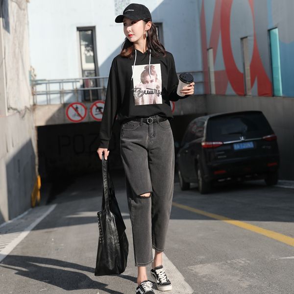 hole mom loose waist jeans jeans high boyfriends harem cool summer print 2021 pants letter denim chic pants street women lrcdq, Black
hole mom loose waist jeans jeans high boyfriends harem cool summer print 2021 pants letter denim chic pants street women lrcdq, Black