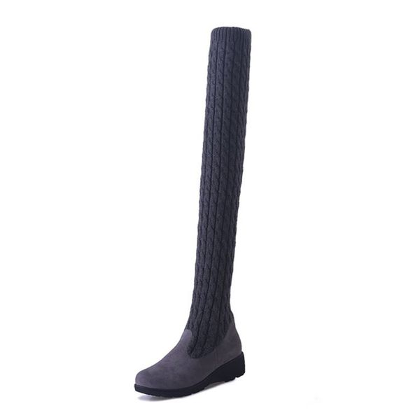 new knitted woman shoes flat long booboots wool spring and winter slope with velvet ladies shoes over the knee black boots
new knitted woman shoes flat long booboots wool spring and winter slope with velvet ladies shoes over the knee black boots