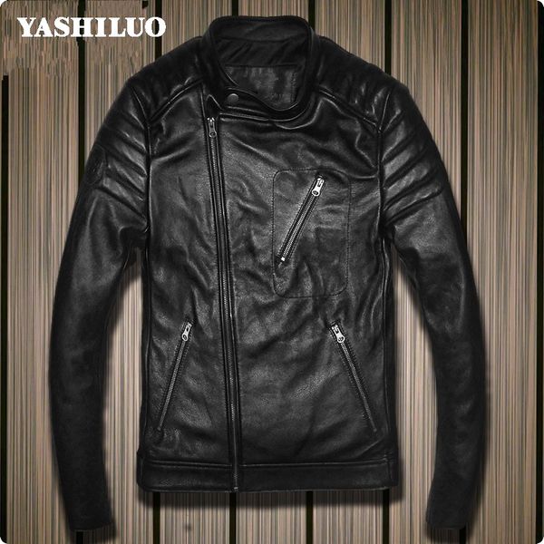motorcycle male genuine leather coat men slim stand collar zipper cow 100% real leather short clothes jaqueta de couro masculina, Black
motorcycle male genuine leather coat men slim stand collar zipper cow 100% real leather short clothes jaqueta de couro masculina, Black