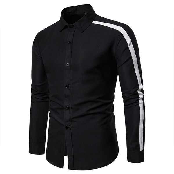 men shirt men's casual button turn-down collar slim fit long sleeve shirt blouse camisa masculina, White;black
men shirt men's casual button turn-down collar slim fit long sleeve shirt blouse camisa masculina, White;black