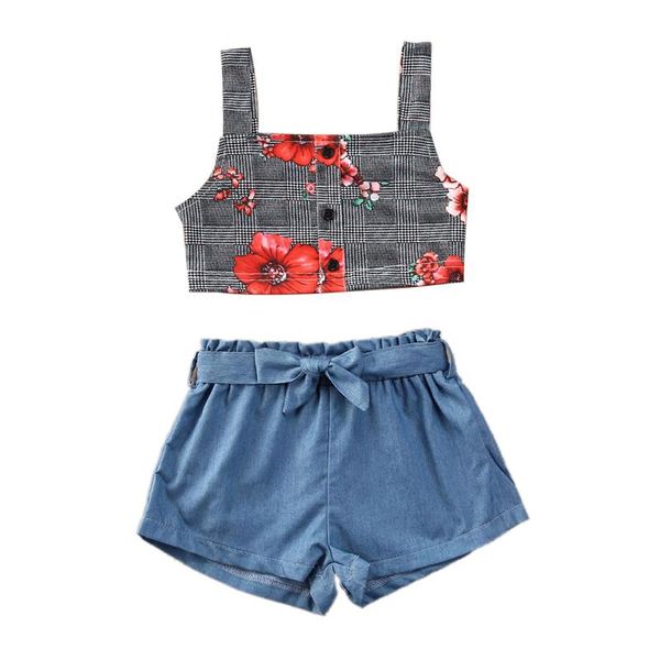 citgeesummer 1-6y kid baby girls clothing set single breasted print vest +bow blue shorts 2pcs, White
citgeesummer 1-6y kid baby girls clothing set single breasted print vest +bow blue shorts 2pcs, White