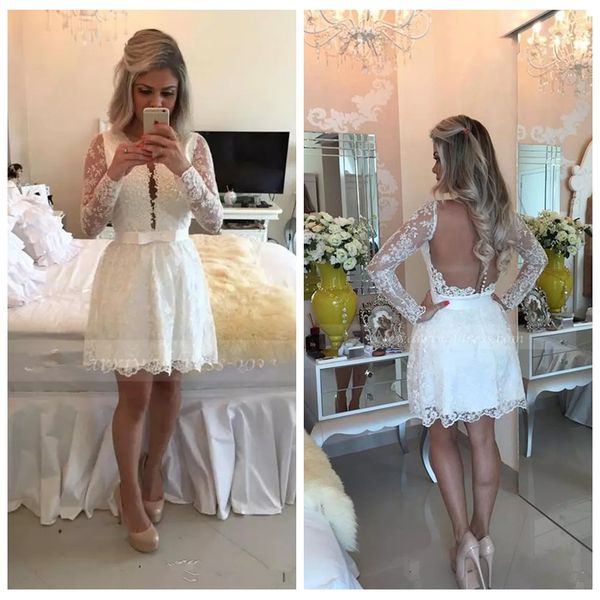 v-neck lace long sleeves a-line homecoming dresses see through back formal short beaded junior graduation prom party gowns custom online, Blue;pink
v-neck lace long sleeves a-line homecoming dresses see through back formal short beaded junior graduation prom party gowns custom online, Blue;pink