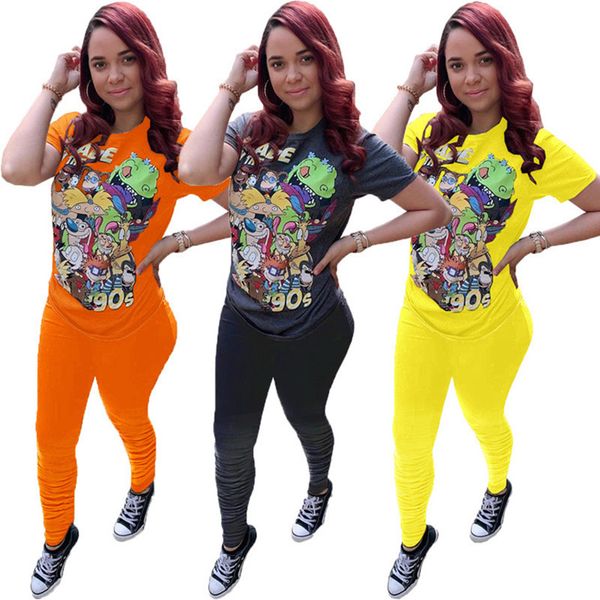 women cartoon sweatsuit solid color two piece set short sleeve t-shirt+leggings summer clothes sports jogger suit casual outfits 2935, White
women cartoon sweatsuit solid color two piece set short sleeve t-shirt+leggings summer clothes sports jogger suit casual outfits 2935, White