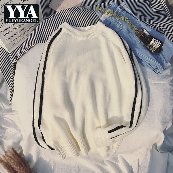 fashion mens knit pullover jumper winter o-neck loose fit striped sweater male casual harajuku college teenager knitwear, White;black
fashion mens knit pullover jumper winter o-neck loose fit striped sweater male casual harajuku college teenager knitwear, White;black