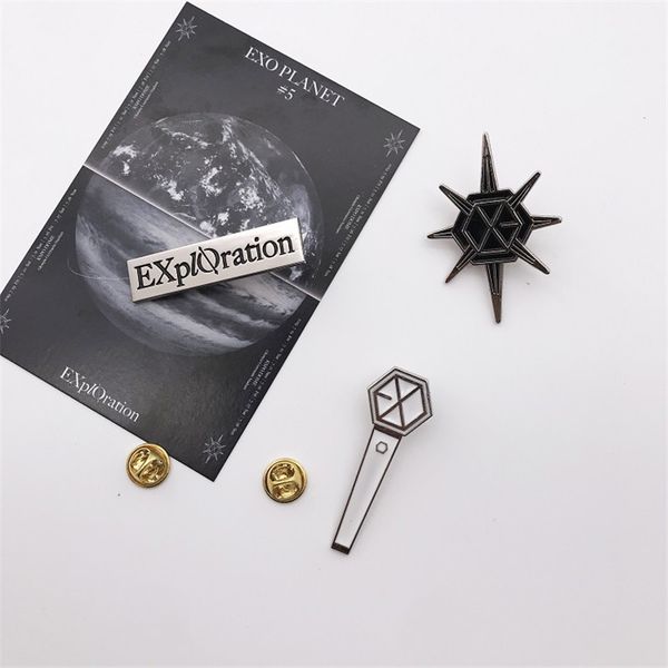

youpop kpop exo planet exploration brooch light stick pins k- alloy lightstick badge accessories lu6838, Gray