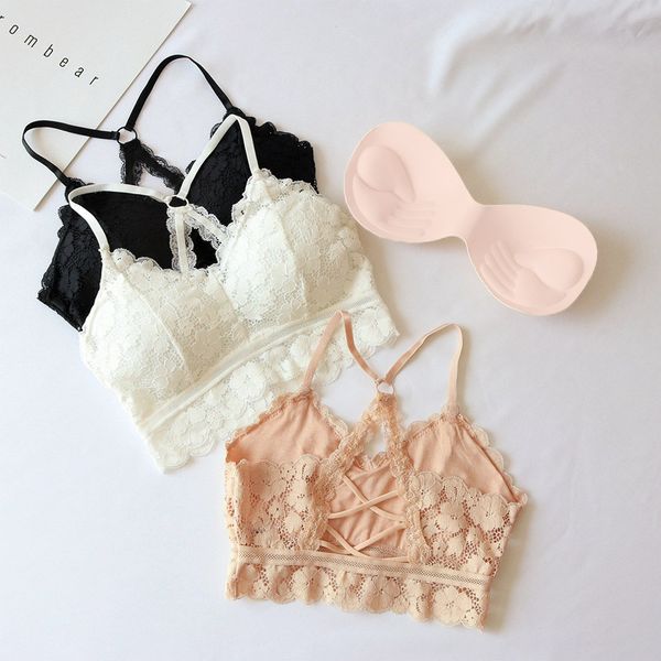 women summer lace lace hollow floral camisoles for women beauty back underwear bralette encaje mujer 2019 cropped top, Black;white
women summer lace lace hollow floral camisoles for women beauty back underwear bralette encaje mujer 2019 cropped top, Black;white