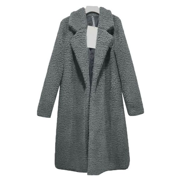 women faux long sleeve blend loose thicken female woollen coat winter women warm long coat, Black
women faux long sleeve blend loose thicken female woollen coat winter women warm long coat, Black
