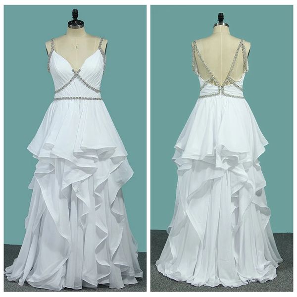 beaded spaghetti strips bridal gowns ruffle white chiffon wedding dresses beautiful backless a line wedding dresses with sweep train
beaded spaghetti strips bridal gowns ruffle white chiffon wedding dresses beautiful backless a line wedding dresses with sweep train