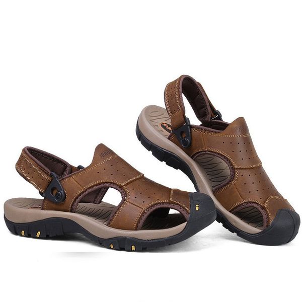 men shoes masculina sandalias hombre men genuine leather closed-toe sandalias, Black
men shoes masculina sandalias hombre men genuine leather closed-toe sandalias, Black