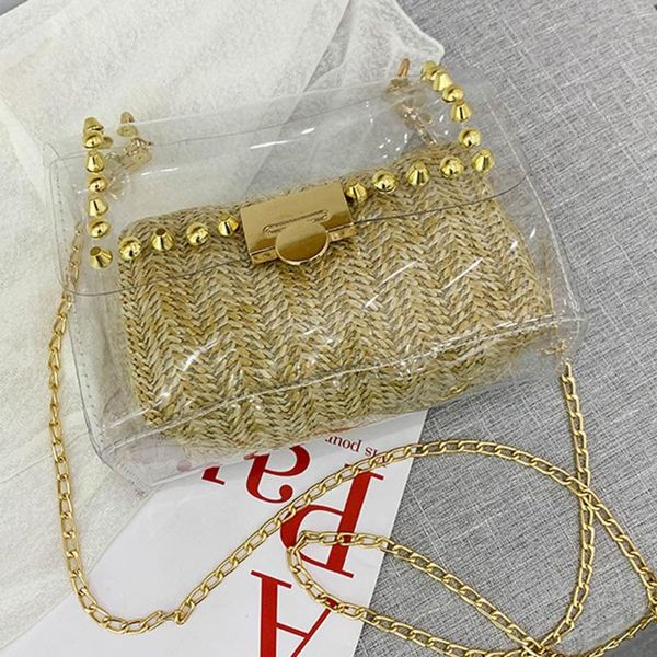 2020 transparent women straw+pvc clear bags fashion ladies chain shoulder messenger bag female shoulder crossbody bags
2020 transparent women straw+pvc clear bags fashion ladies chain shoulder messenger bag female shoulder crossbody bags