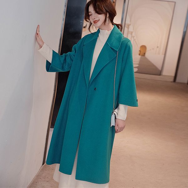 lhzsyy 2019 winter new women's v-neck double-sided woolen coat flared sleeves warm long cardigan large size cashmere thick coat, Black
lhzsyy 2019 winter new women's v-neck double-sided woolen coat flared sleeves warm long cardigan large size cashmere thick coat, Black