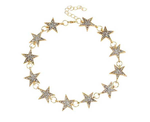 new fashion trend personality accessories in europe and the united states pentagon star inlaid drill necklace necklace clavicle chain, Silver
new fashion trend personality accessories in europe and the united states pentagon star inlaid drill necklace necklace clavicle chain, Silver