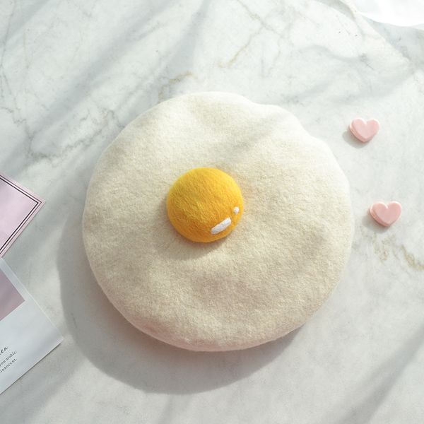 a poached egg ~ manual wool felt lovely japanese egg yolk beret the painter hat present getting new autumn and winter, Blue;gray
a poached egg ~ manual wool felt lovely japanese egg yolk beret the painter hat present getting new autumn and winter, Blue;gray