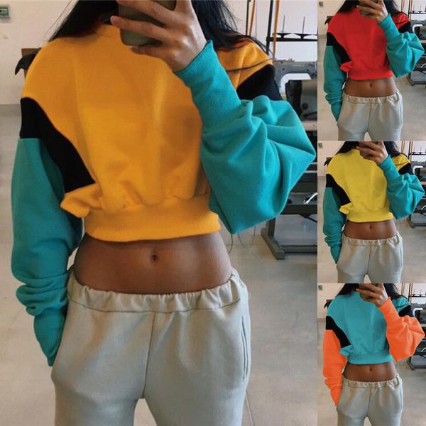 2018 fashion women sweatshirts crewneck color panalled long sleeve sweatshirt contrast colors crop ing, Black
2018 fashion women sweatshirts crewneck color panalled long sleeve sweatshirt contrast colors crop ing, Black