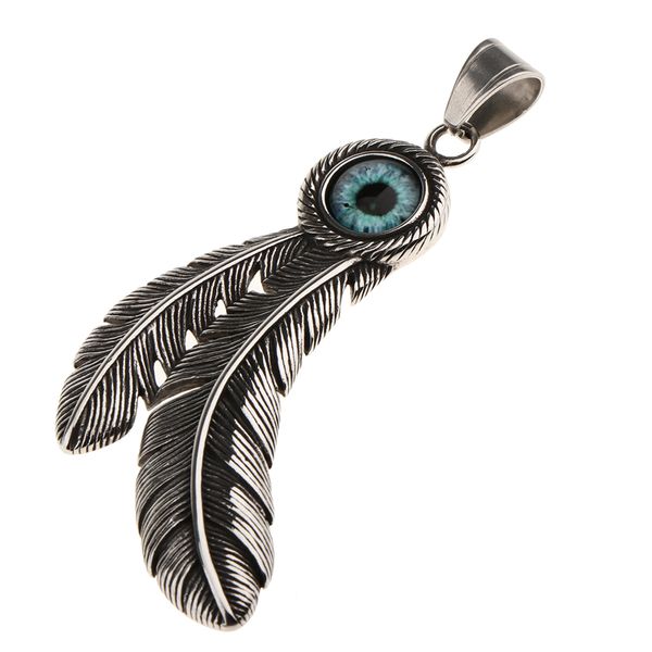 religious evil eye stainless steel feather amulet pendant turkish charms, Silver
religious evil eye stainless steel feather amulet pendant turkish charms, Silver