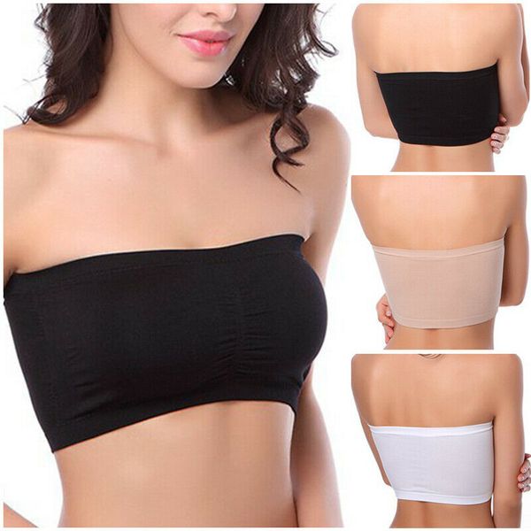 womens casual seamless strapless non-padded plain tube bandeau bra black white beige
womens casual seamless strapless non-padded plain tube bandeau bra black white beige