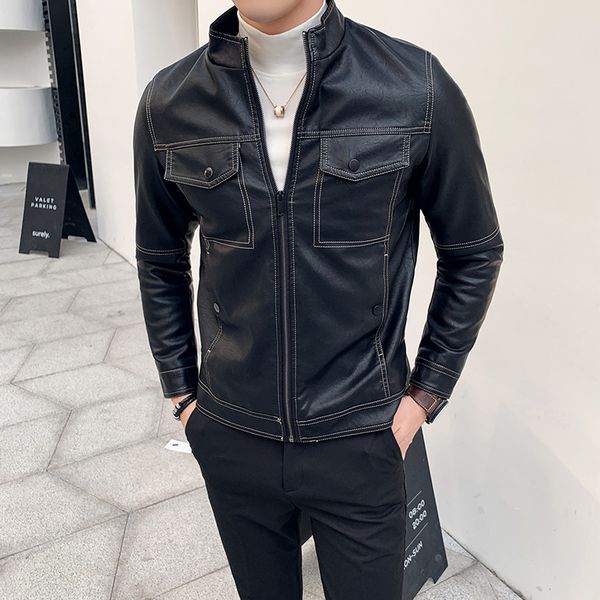autumn new men's leather coat, fashion casual black motorcycle jacket, brand pu jackets men 3xl
autumn new men's leather coat, fashion casual black motorcycle jacket, brand pu jackets men 3xl