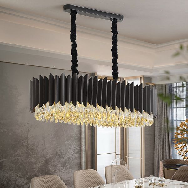 luxury crystal chandeliers rectangle kitchen island led hanging lamp black metal lighting living room bedroom light fixtures
luxury crystal chandeliers rectangle kitchen island led hanging lamp black metal lighting living room bedroom light fixtures