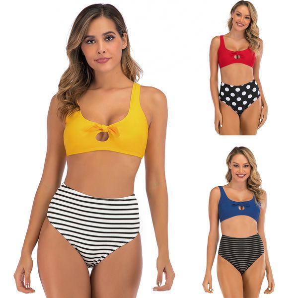 women's tankini set two piece nifty bikini solid color bowknot tank high waist stripe bottom swimwear backless bathing suit, White;black
women's tankini set two piece nifty bikini solid color bowknot tank high waist stripe bottom swimwear backless bathing suit, White;black