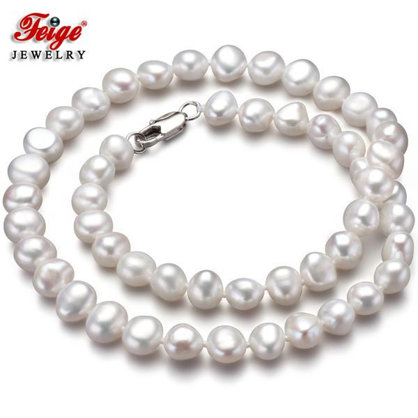 classic natural pearl collar necklace for women anniversary jewelry gifts 7-8mm white freshwater pearl jewellery wholesale feige, Silver
classic natural pearl collar necklace for women anniversary jewelry gifts 7-8mm white freshwater pearl jewellery wholesale feige, Silver