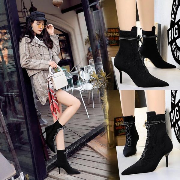 2019 new winter women ankle boots high thin heel pointed toe cross lacing ladies women shoes black short boots
2019 new winter women ankle boots high thin heel pointed toe cross lacing ladies women shoes black short boots