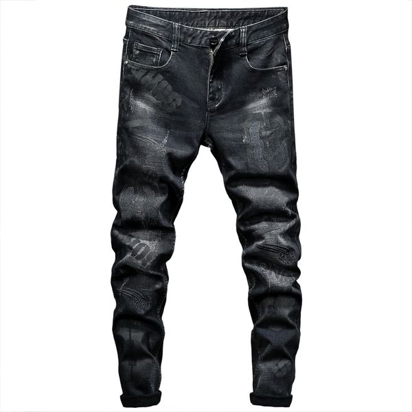 2020 new men's locomotive jeans us size 28-36 black slim brand designer hip hop men's jeans chain fashion jeans pants, Blue
2020 new men's locomotive jeans us size 28-36 black slim brand designer hip hop men's jeans chain fashion jeans pants, Blue