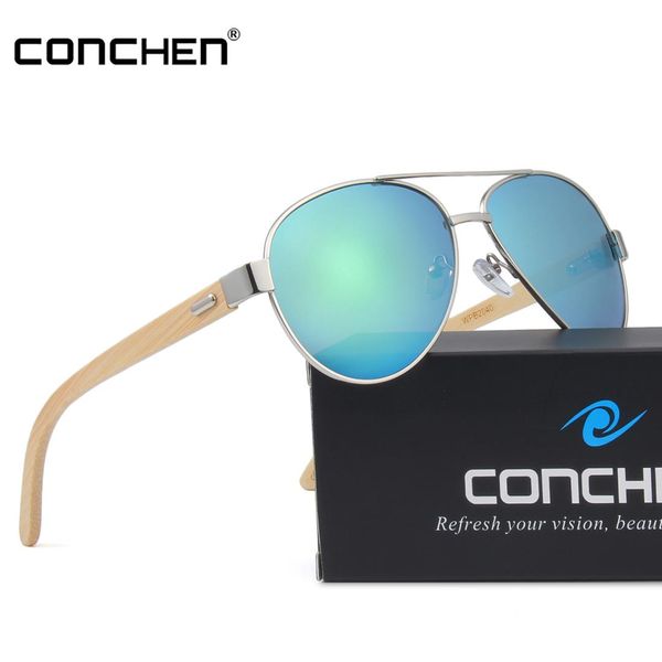 conchen classic wood sunglasses pilot metal frame bamboo sunglasses men aluminum driving luxury shades uv400 gafas de sol mujer, White;black 
conchen classic wood sunglasses pilot metal frame bamboo sunglasses men aluminum driving luxury shades uv400 gafas de sol mujer, White;black