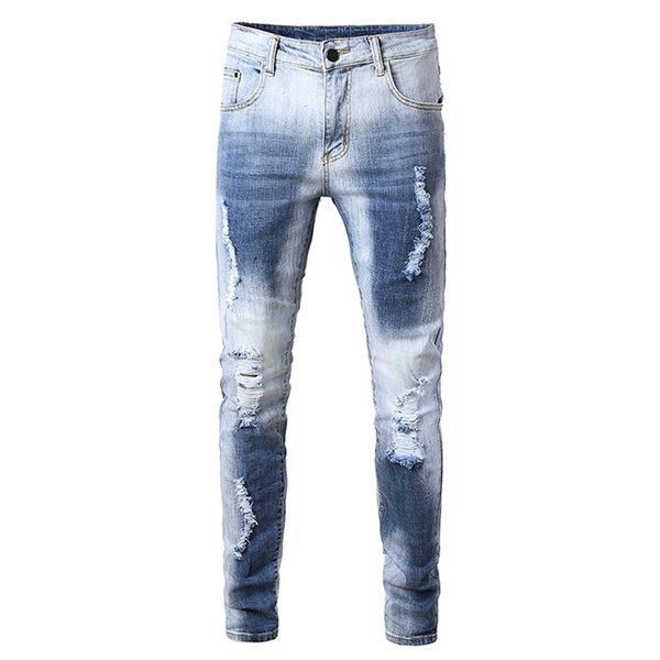 весна мужского ripped hole jeans zipper distrressed fly карандаш брюки мода омывается вскользь мальчики брюки с карманами, Blue 
весна мужского ripped hole jeans zipper distrressed fly карандаш брюки мода омывается вскользь мальчики брюки с карманами, Blue