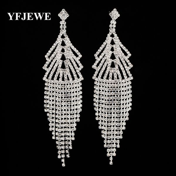 yfjewe fashion rhinestone crystal gold and sliver color long dangle earrings for women wedding jewelry accessories brincos #e289, Silver
yfjewe fashion rhinestone crystal gold and sliver color long dangle earrings for women wedding jewelry accessories brincos #e289, Silver
