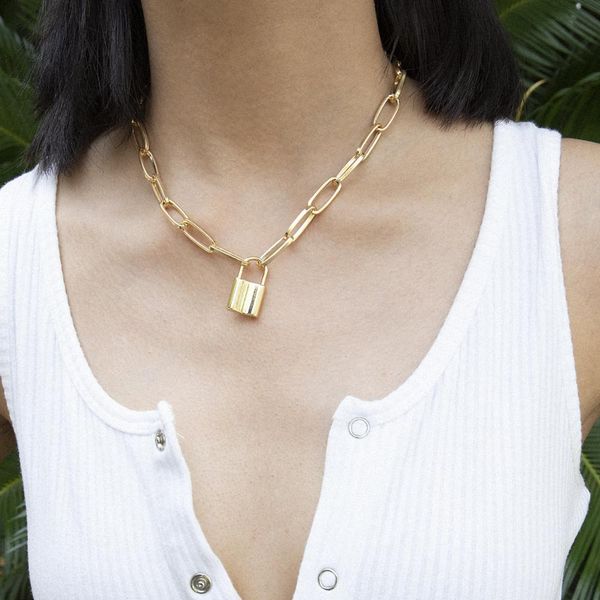 metal lock pendant necklace women fashion jewelry punk necklace collier femme, Silver
metal lock pendant necklace women fashion jewelry punk necklace collier femme, Silver