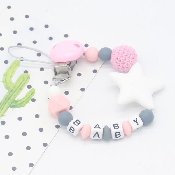 new silicone baby pacifier clip colorful pacifier chain baby letters beads teething soother chew toy dummy clips
new silicone baby pacifier clip colorful pacifier chain baby letters beads teething soother chew toy dummy clips