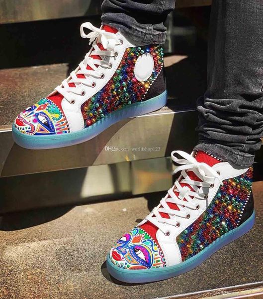 colorsful spikes shoes with glitter leather france lovers sneakers red bottom shoes high ,faces toe eyes graffiti orlato shoes red soles, Black
colorsful spikes shoes with glitter leather france lovers sneakers red bottom shoes high ,faces toe eyes graffiti orlato shoes red soles, Black