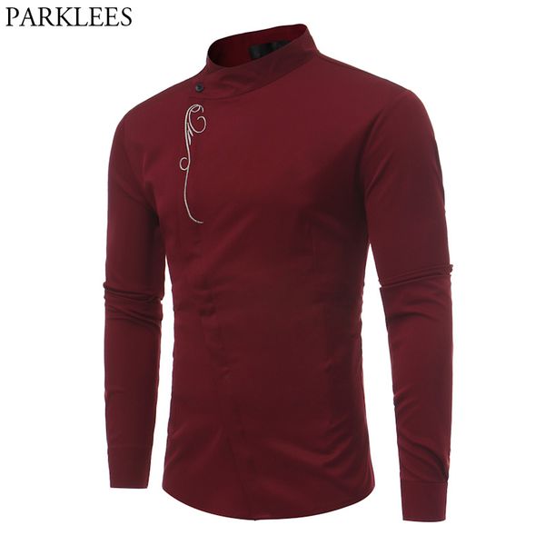 fashion embroidery shirt men chemise homme 2020 irregular oblique shirt men slim fit long sleeve mens casual dress shirts, White;black
fashion embroidery shirt men chemise homme 2020 irregular oblique shirt men slim fit long sleeve mens casual dress shirts, White;black
