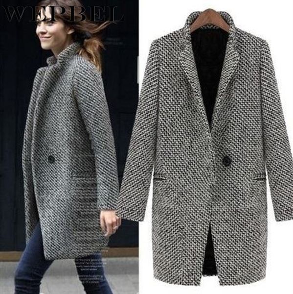 wepbel women's fashion long sleeve winter wool coat trench ladies thick jacket long overcoats, Black
wepbel women's fashion long sleeve winter wool coat trench ladies thick jacket long overcoats, Black