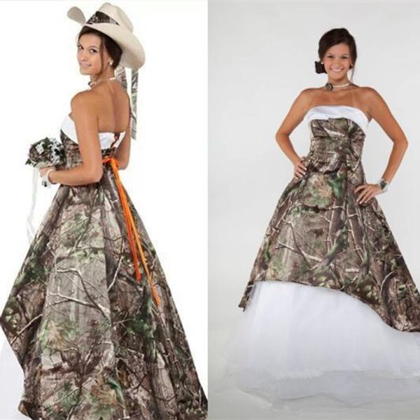 2022 strapless camo wedding dress empire waist country beach bridal gowns plus size lace-up vestidos de novia camouflage forest gown, White
2022 strapless camo wedding dress empire waist country beach bridal gowns plus size lace-up vestidos de novia camouflage forest gown, White