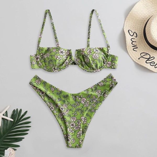 high cut thong bikini 2020 women green floral print underwire swimsuit brazilian summer bathers bathing suit micro swimwear
high cut thong bikini 2020 women green floral print underwire swimsuit brazilian summer bathers bathing suit micro swimwear