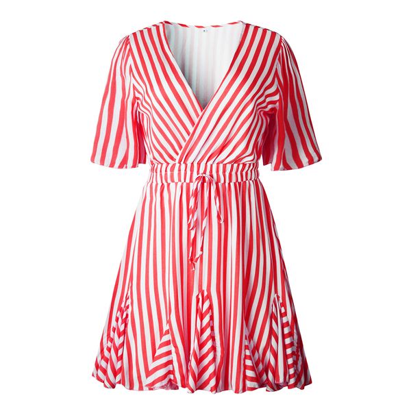 women vintage striped dress v neck short sleeve ruffle short summer dress casual lady mini dress female vestidos 2019 new, Black;gray
women vintage striped dress v neck short sleeve ruffle short summer dress casual lady mini dress female vestidos 2019 new, Black;gray