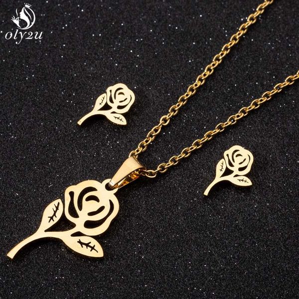 oly2u delicate rose flower pendant necklace women stainless steel jewelry gold chain necklaces dating banquet evening gift, Silver
oly2u delicate rose flower pendant necklace women stainless steel jewelry gold chain necklaces dating banquet evening gift, Silver