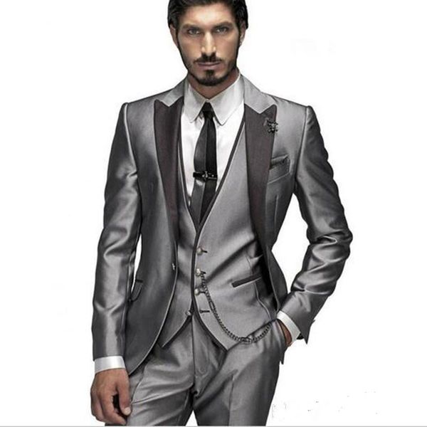 new custom-made peak lapel groomsmen one button groom tuxedos men suits wedding/prom/dinner man blazer(jacket+pants+tie+vest) 84, Black;gray
new custom-made peak lapel groomsmen one button groom tuxedos men suits wedding/prom/dinner man blazer(jacket+pants+tie+vest) 84, Black;gray