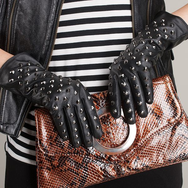 kursheuel genuine leather gloves women winter warm mitten punk rock rivets fashion sheepskin black driving gloves femme agb170, Blue;gray
kursheuel genuine leather gloves women winter warm mitten punk rock rivets fashion sheepskin black driving gloves femme agb170, Blue;gray