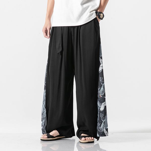 men cotton linen casual loose straight wide leg pants men skirt pant streetwear gothic trousers stage show clothing, Black
men cotton linen casual loose straight wide leg pants men skirt pant streetwear gothic trousers stage show clothing, Black