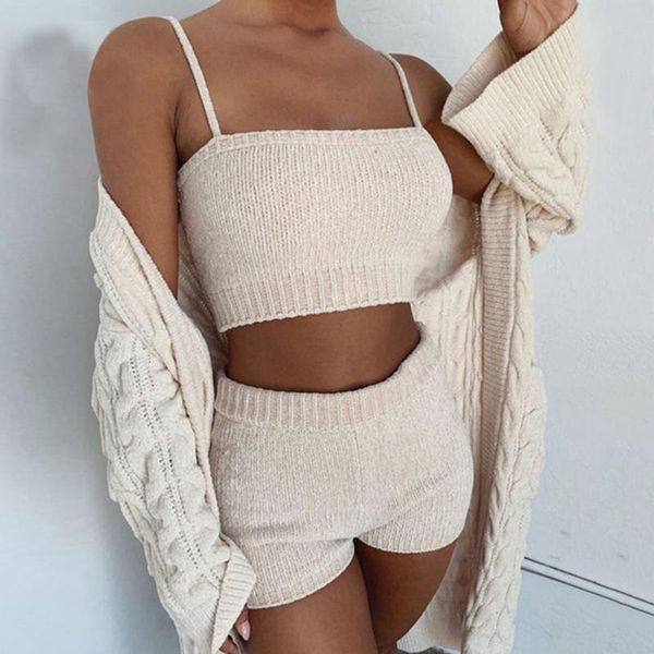 two piece dress cysincos sweater 2 set women fashion sling crop and shorts suit 2021 autumn winter knitted outfits, White
two piece dress cysincos sweater 2 set women fashion sling crop and shorts suit 2021 autumn winter knitted outfits, White