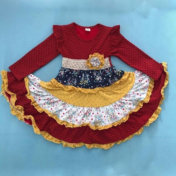 girl dress princess clothes kids floral round neck long sleeve dress mustard pie remake boutique ruffle clothing y200317, Red;yellow
girl dress princess clothes kids floral round neck long sleeve dress mustard pie remake boutique ruffle clothing y200317, Red;yellow