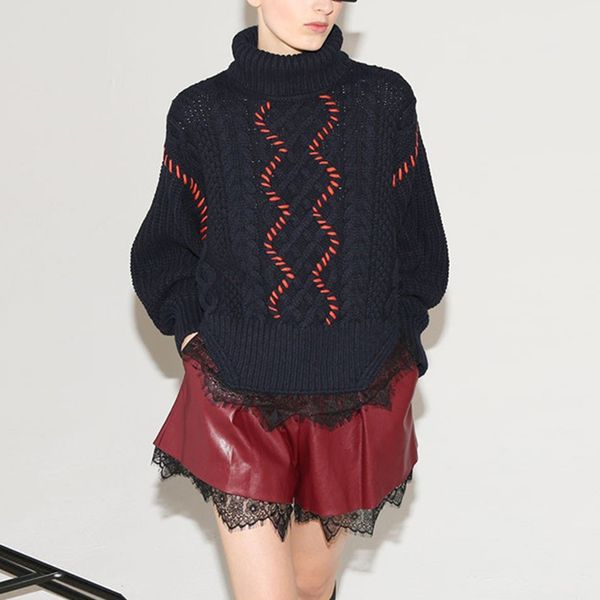 self portrait designer loose casual pullover femme 2019 autumn winter thick warm lace patchwork knitted sweater women, White;black
self portrait designer loose casual pullover femme 2019 autumn winter thick warm lace patchwork knitted sweater women, White;black